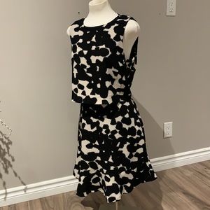 Abstract Peplum Block Dress